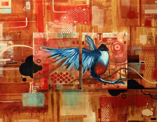 Tocororo bird painting by Yordan Silvera